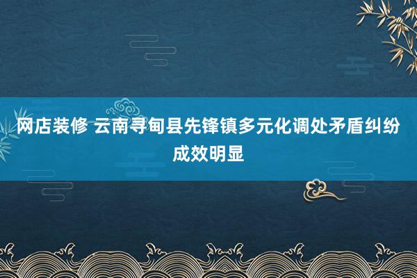 网店装修 云南寻甸县先锋镇多元化调处矛盾纠纷成效明显